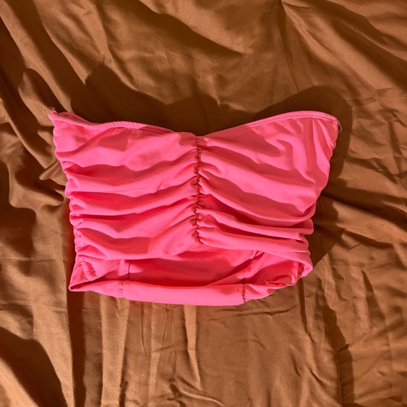 Pink Ruched Tube Top - Picture 3 of 3